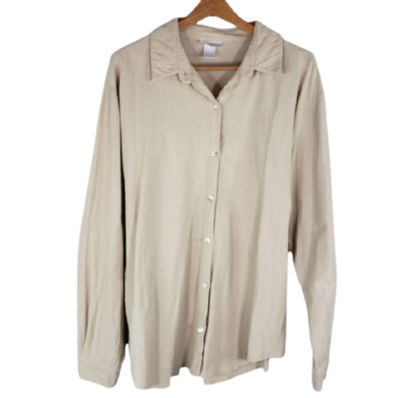Soft Surroundings Button Up Shirt Long Sleeve XL - Picture 1 of 4
